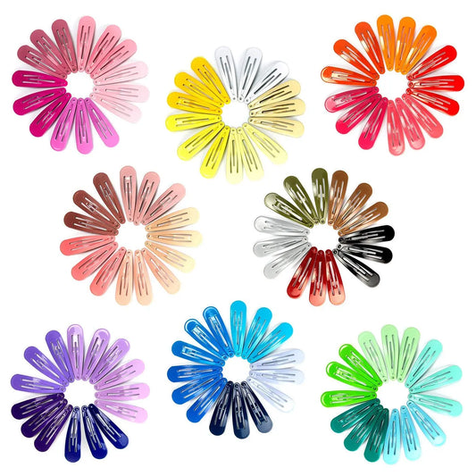 120 Pack Colorful Barrettes, 2 Inch Barrettes Metal Snap Hair Clips Candy Color Hair Accessories for  Teens, ,Women(40 Colors)