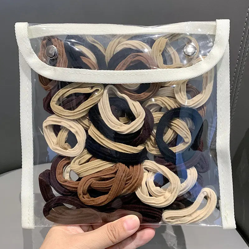 Chic Brown Elastic Hair Ties, Simple Premium Scrunchies, Stretchy Durable Hair Bands for Daily Hairstyling & Casual Everyday Outfit Styling,sohochic