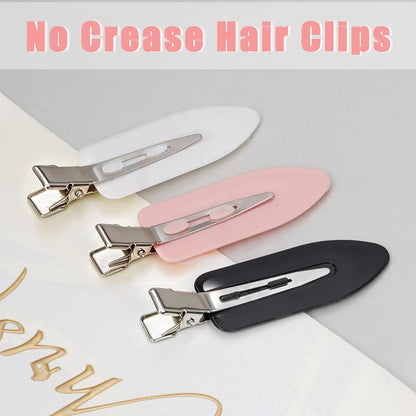 24 count Creaseless Hair Clips for Women Makeup, Black//White | No Bend No Crease,  Flat Hair Barrettes for Fixing Bangs Bangs, Finger Waves, Salon Hairstyling Hairdressing