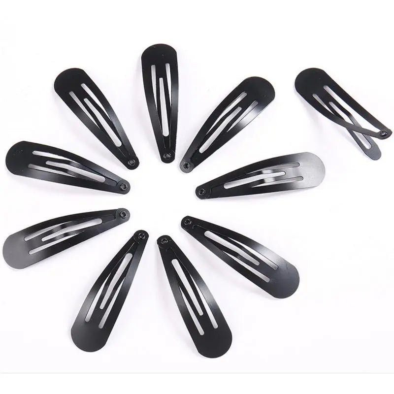40pcs/Set Black Elastic Hair Clips for Women Girls, Non-Slip Clips for Braiding Bangs Sectioning, Daily Use Hair Accessories for Shower Gift