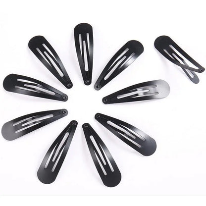 40pcs/Set Black Elastic Hair Clips for Women Girls, Non-Slip Clips for Braiding Bangs Sectioning, Daily Use Hair Accessories for Shower Gift