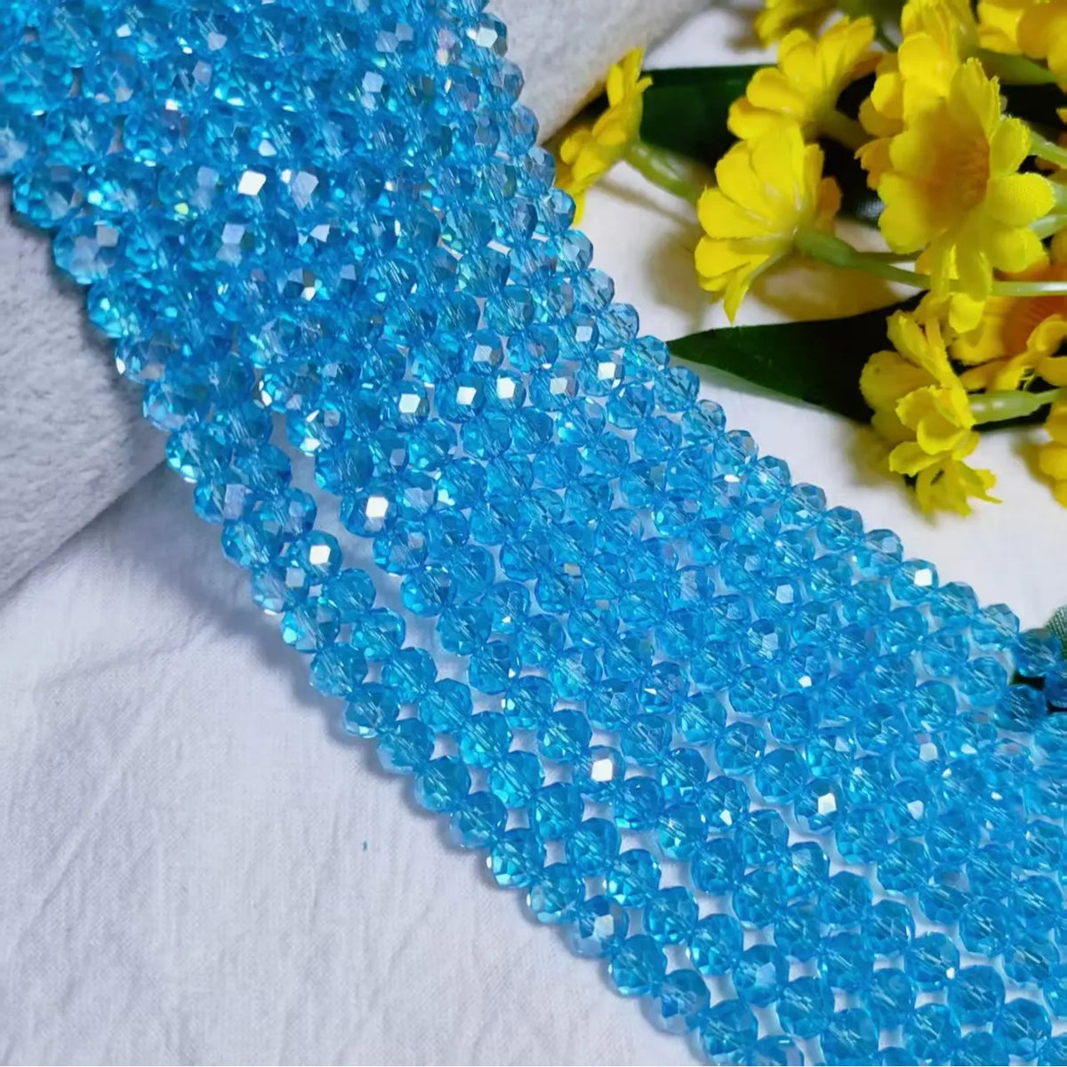 [US Shipping] 6mm K9 crystal glass flat disco rondelle beads 80pcs per Strand Flat Shape for DIY Jewelry Craft, Beads Making Accessories (Bracelet, Necklace)