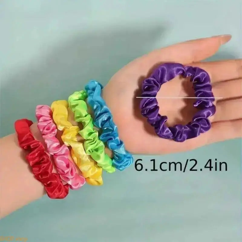 Unisex 19-Piece Silk Satin Scrunchies - Soft Hair Ties, Elegant Fashion Accessories for Ponytails, Daily Styling, Daily Wear,sohochic