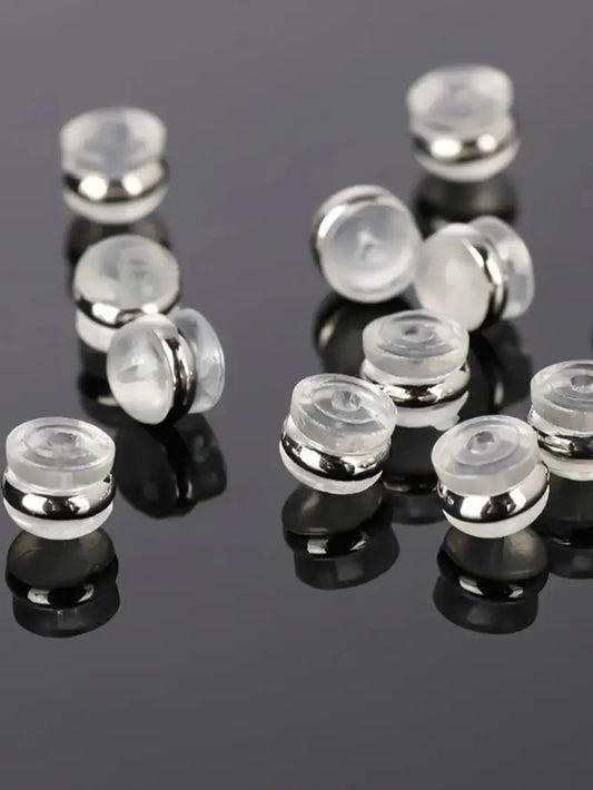 YLNWH 20PCS Silicone Earring Backs – Soft Hypoallergenic Clear Locking Backs for Studs & Dangle Earrings, Secure Support for Heavy Earrings, DIY Jewelry Accessories
