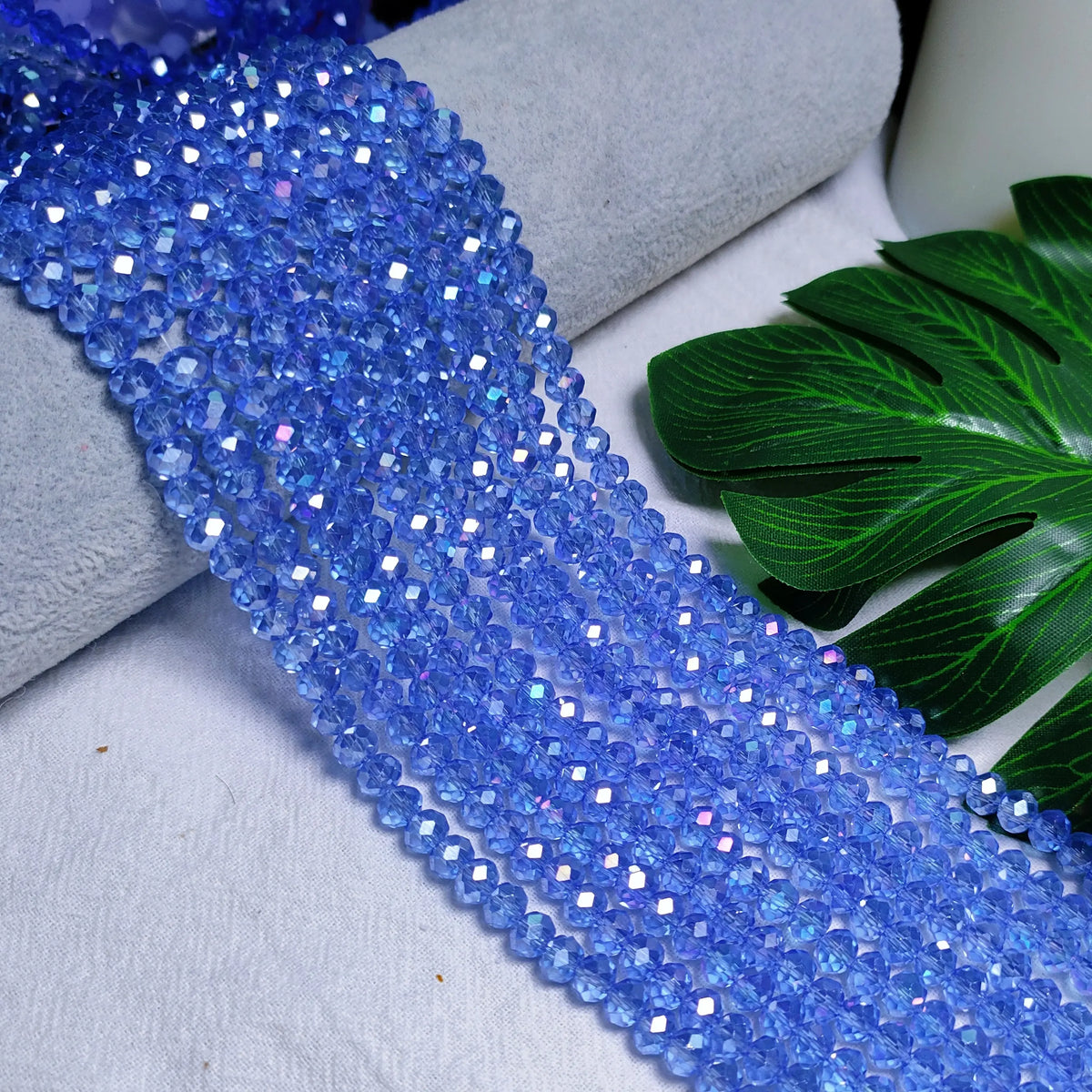 [US Shipping] 6mm K9 crystal glass flat disco rondelle beads 80pcs per Strand Flat Shape for DIY Jewelry Craft, Beads Making Accessories (Bracelet, Necklace)