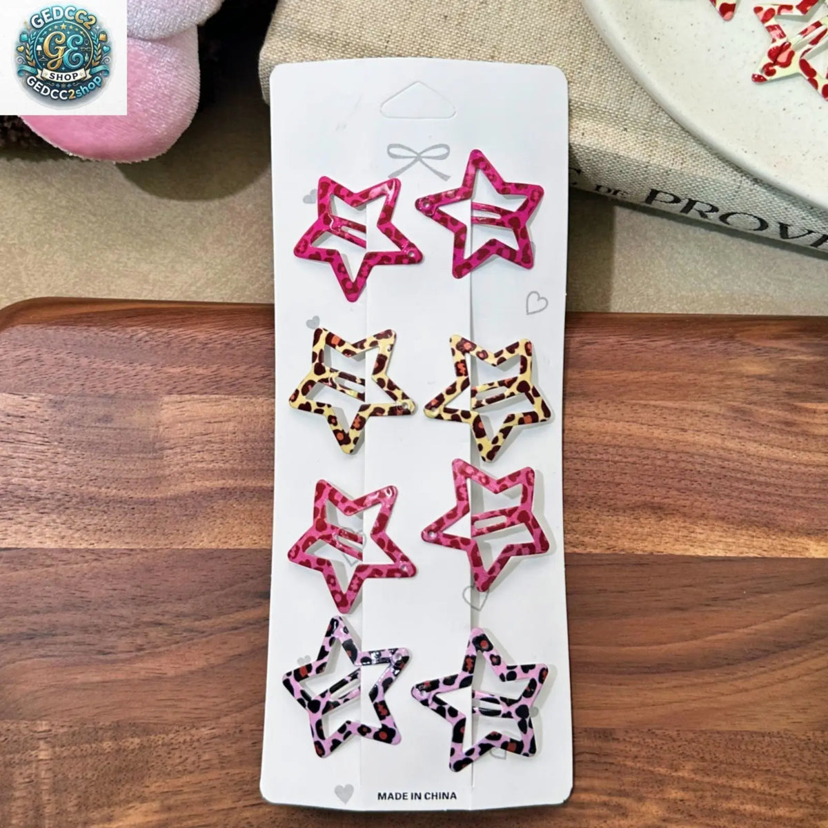 Animal Print Hair Clips, Leopard & Zebra Pattern Barrettes with Star Drop Design, Cute Decorative Hair Accessories for Daily Styling