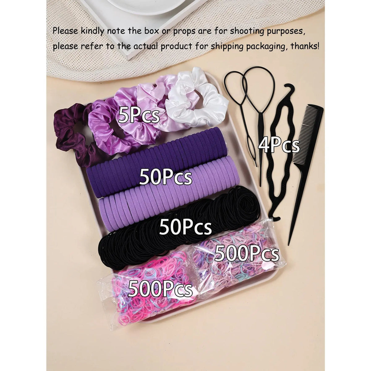 Women's Minimalist No Damage Hair Ties Set - 10-Piece Polyester Neutral Scrunchies Bulk, Classic Accessory Set for Daily Hairstyling Ponytail Holders, Sohochic Fashion Items, 10 Pieces