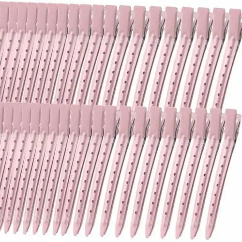 40 count 3.5 Inch Duck Billed Clips,Metal   Hair Clips with Holes for Styling, Coloring, Thick Hair Rollers, Salon Use, Clips for Women for Thick Hair & Thin Hair,