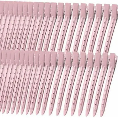 40 count 3.5 Inch Duck Billed Clips,Metal   Hair Clips with Holes for Styling, Coloring, Thick Hair Rollers, Salon Use, Clips for Women for Thick Hair & Thin Hair,
