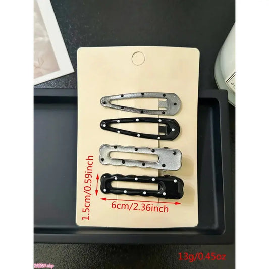 [WER21]24pcs Vintage Polka Dot Hair Clips Set, Y2K Hollow Out Hair Clips, Sweet Cool Girl Side Bangs Hair Clips, Perfect for Music Festivals, Clip Design, Fashion Hair Accessories, Hair Style Accessory, Fun Hair Clips