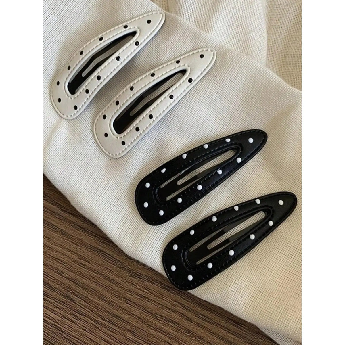 Women's 4-Piece Polka Dot Fashion Clips Set, Stylish Hair Accessories for Daily Wear, Gifts, Hair Clip Hairstyles Essentials