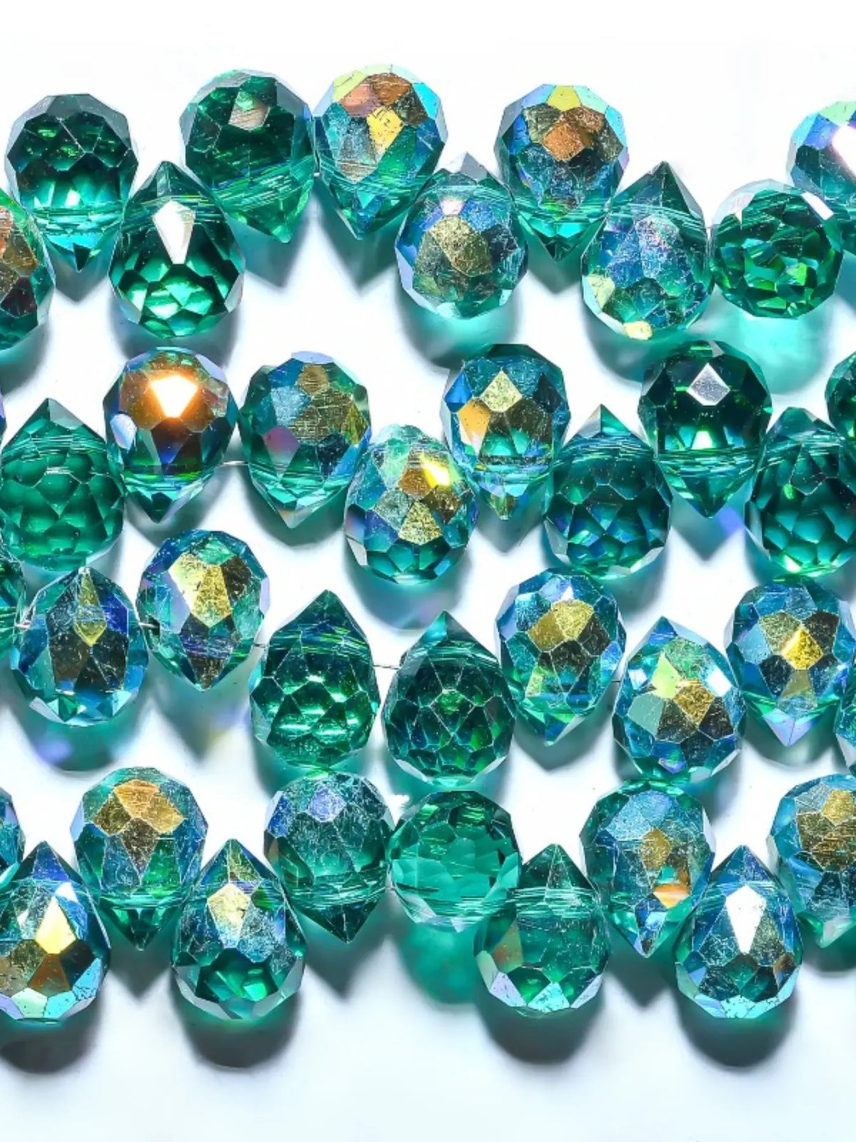 80pcs 8x9mm mixed color inlaid glass beads in strawberry and teardrop shapes with cross holes suitable for DIY jewelry making DIY Beading Accessories Beads for Crafts Bulk beads